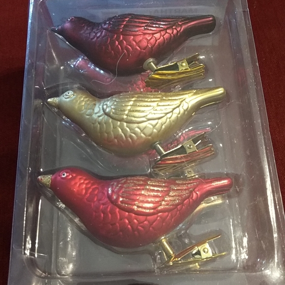 Martha Stewart Regal Holiday Bird Clips 6 Piece Set 3 Different Colors - Picture 1 of 12